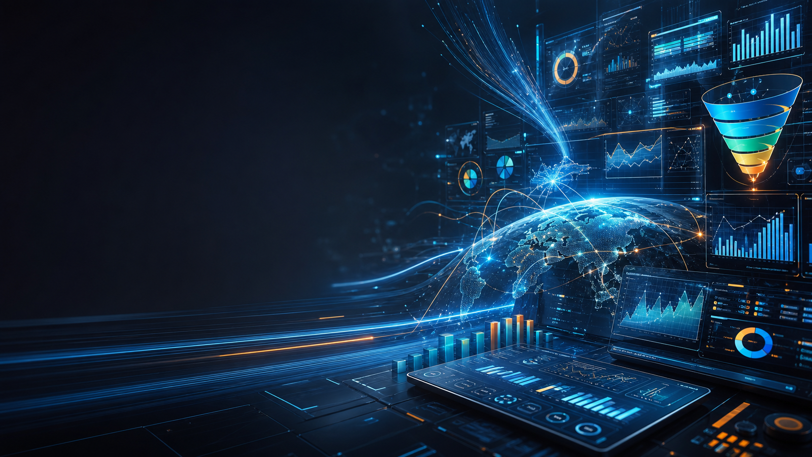 Analytics dashboards and global performance marketing data streams